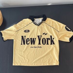 ZARA RETRO FOOTBALL PRINT POLO SHIRT Size Small